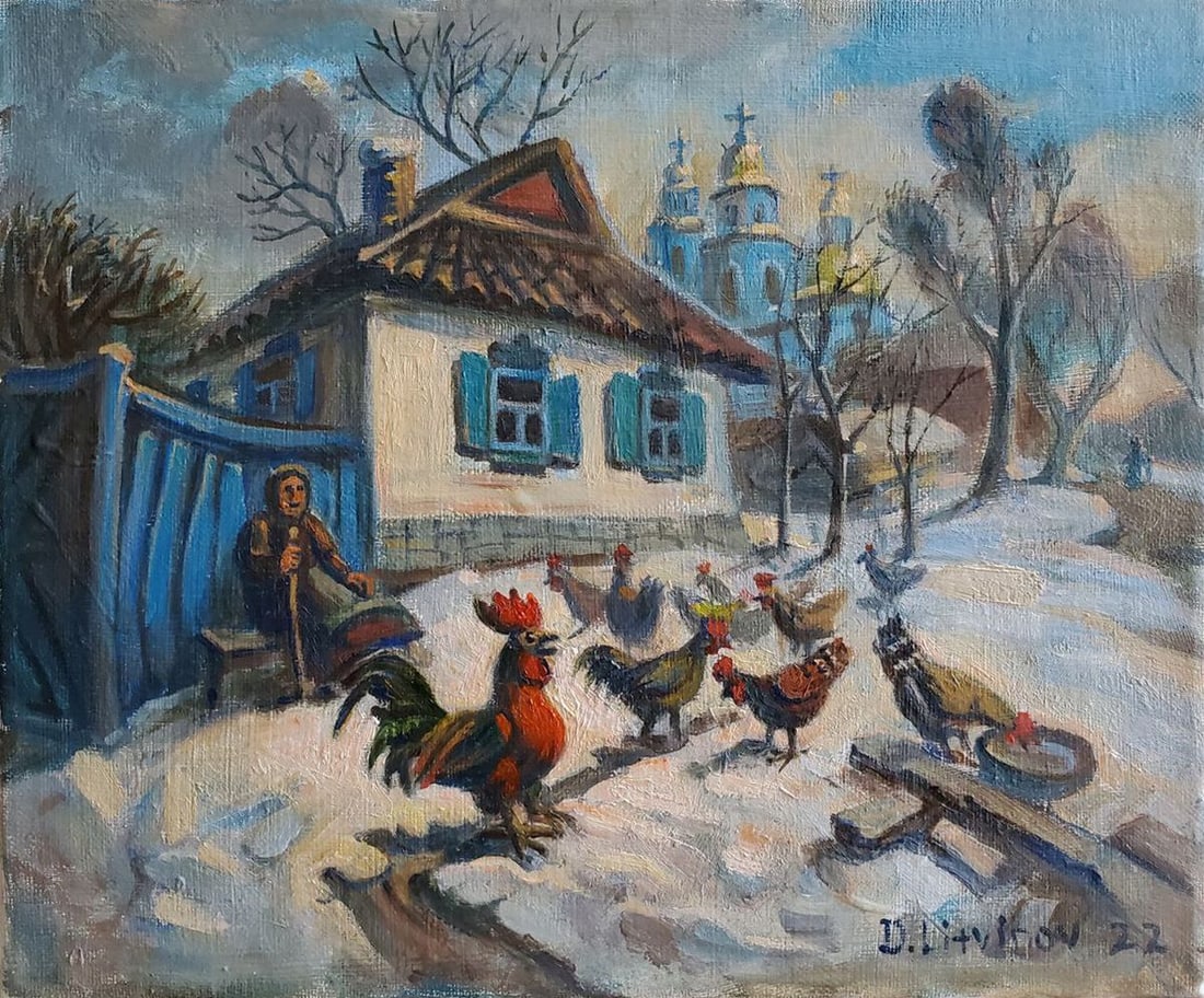 Oil painting in the Ukrainian hinterland Litvinov Daniil Olegovich: Title: Oil painting in the Ukrainian hinterland Litvinov Daniil Olegovich Description: NoLitv 1011 *** ABOUT THIS PAINTING *** * TITLE: "in the Ukrainian hinterland" * ARTISTS: Litvinov Daniil Olegovi