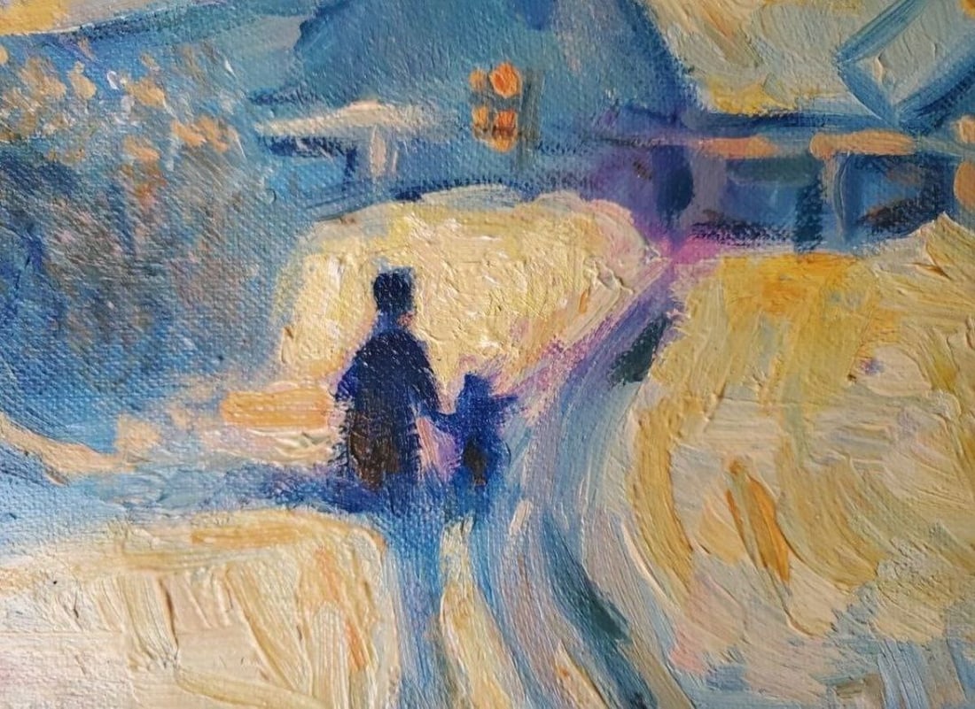 Oil painting Winter evening Litvinov Daniil Olegovich - 3