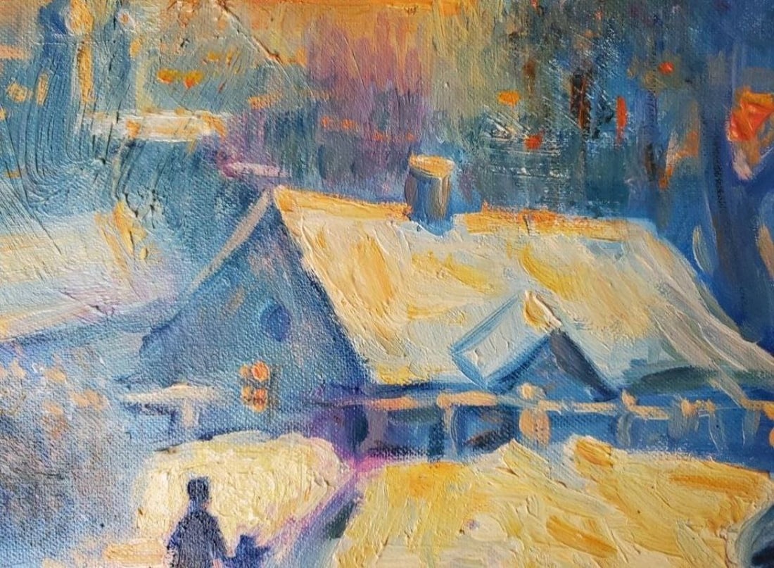 Oil painting Winter evening Litvinov Daniil Olegovich - 4