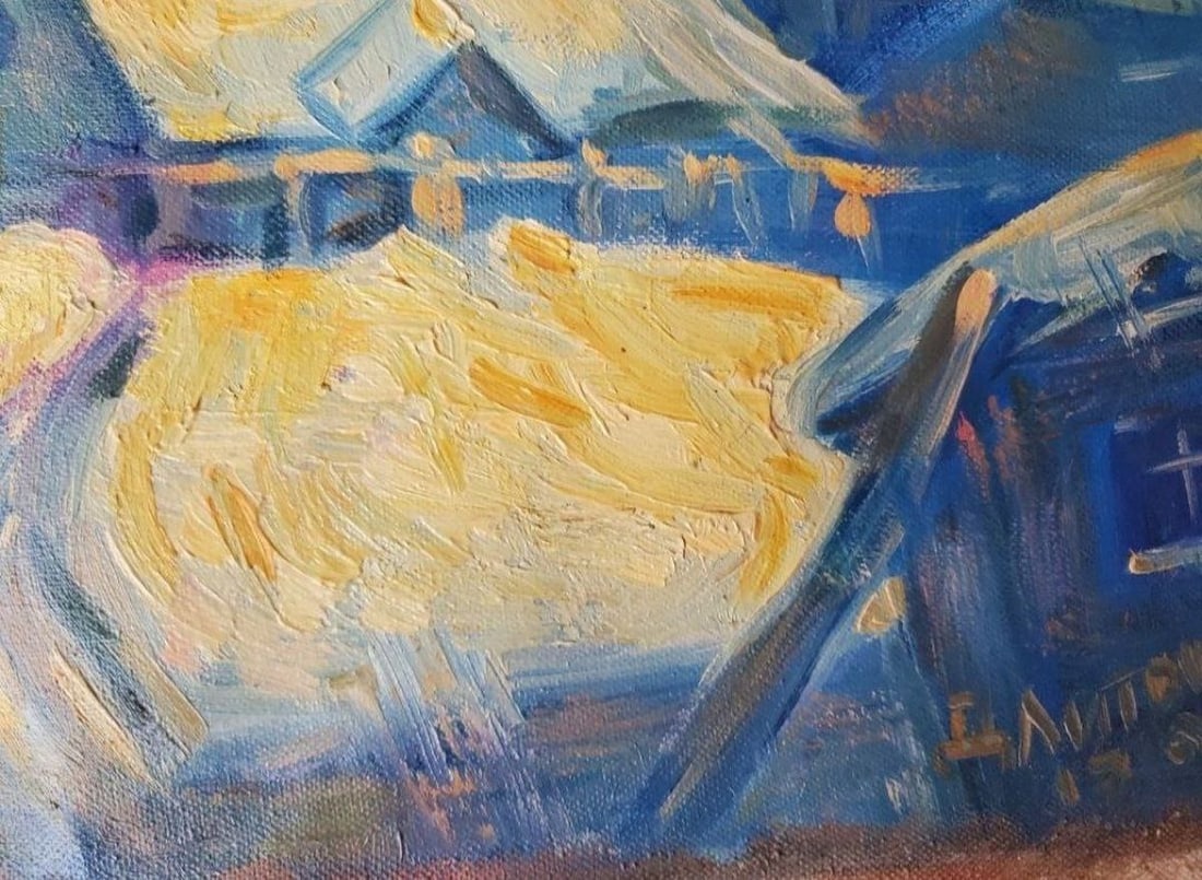 Oil painting Winter evening Litvinov Daniil Olegovich - 5