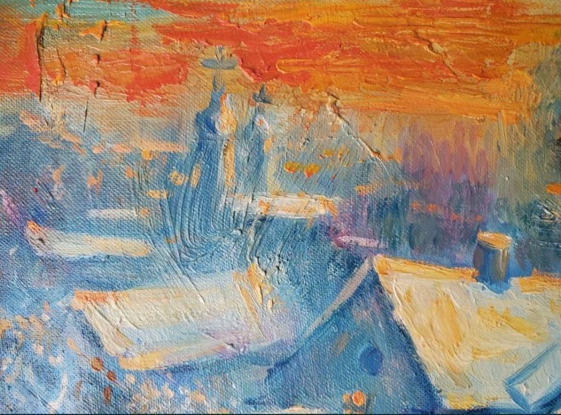 Oil painting Winter evening Litvinov Daniil Olegovich - 6
