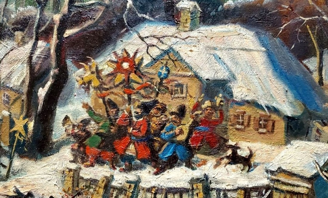 Oil painting Carols in a Ukrainian village Litvinov Daniil Olegovich - 3