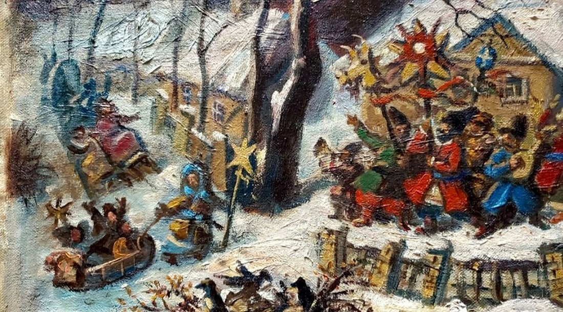 Oil painting Carols in a Ukrainian village Litvinov Daniil Olegovich - 4