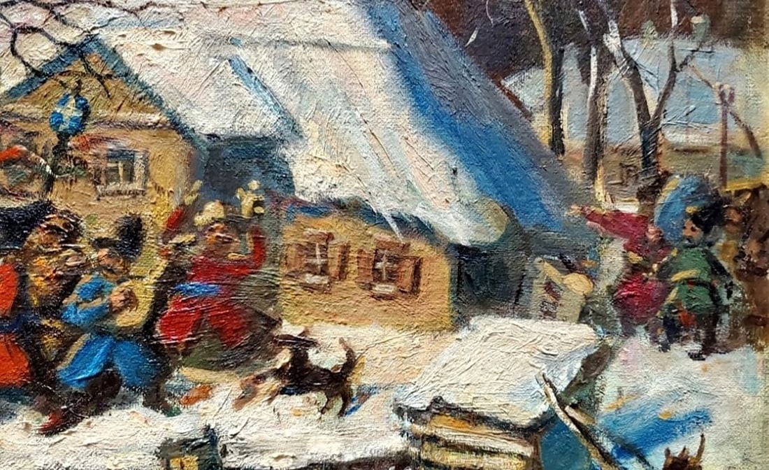 Oil painting Carols in a Ukrainian village Litvinov Daniil Olegovich - 5