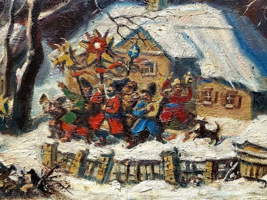 Oil painting Carols in a Ukrainian village Litvinov Daniil Olegovich - 6