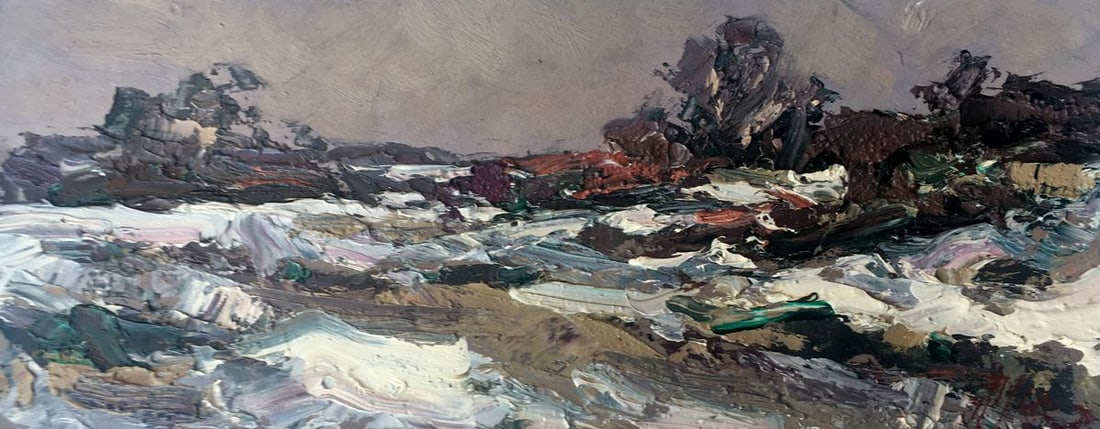 Oil painting Frosts Alexander Nikolaevich Cherednichenko: Title: Oil painting Frosts Alexander Nikolaevich Cherednichenko Description: NoAAA2450 *** ABOUT THIS PAINTING *** * TITLE: "Frosts" * ARTISTS: Alexander Nikolaevich Cherednichenko * SIZE: 10.5x27 cm/