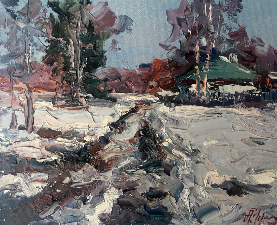 Oil painting Freezing day Alexander Nikolaevich Cherednichenko: Title: Oil painting Freezing day Alexander Nikolaevich Cherednichenko Description: NoAAA2455 *** ABOUT THIS PAINTING *** * TITLE: "Freezing day" * ARTISTS: Alexander Nikolaevich Cherednichenko * SIZE: