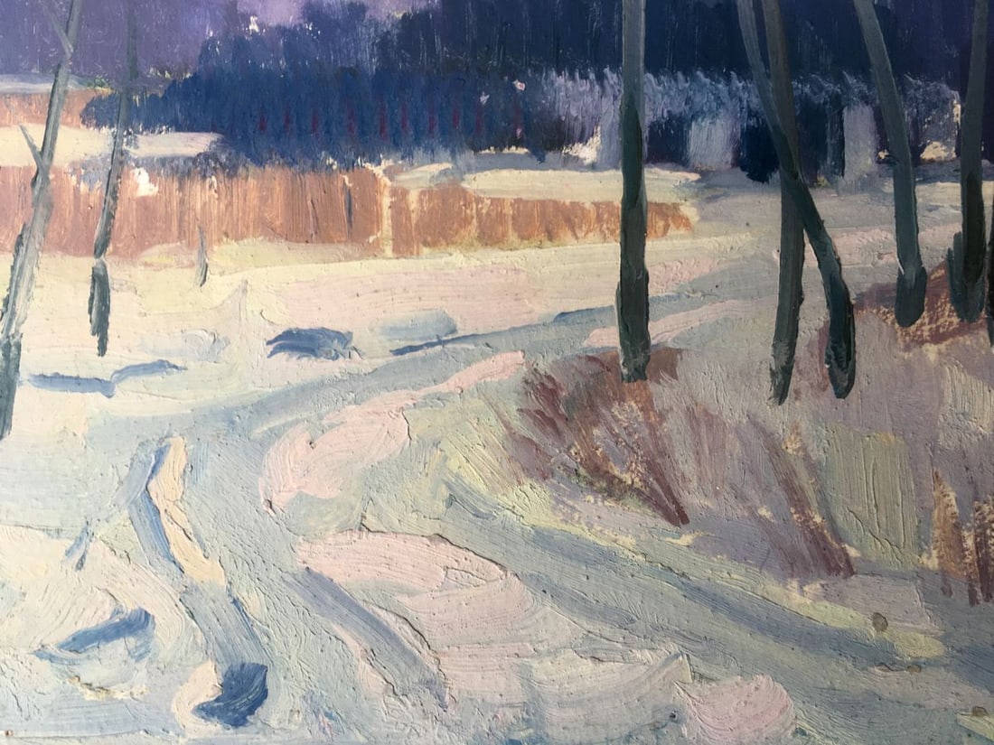 Oil painting Winter landscape Peter Tovpev - 10