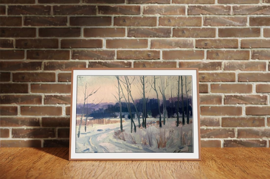 Oil painting Winter landscape Peter Tovpev - 2