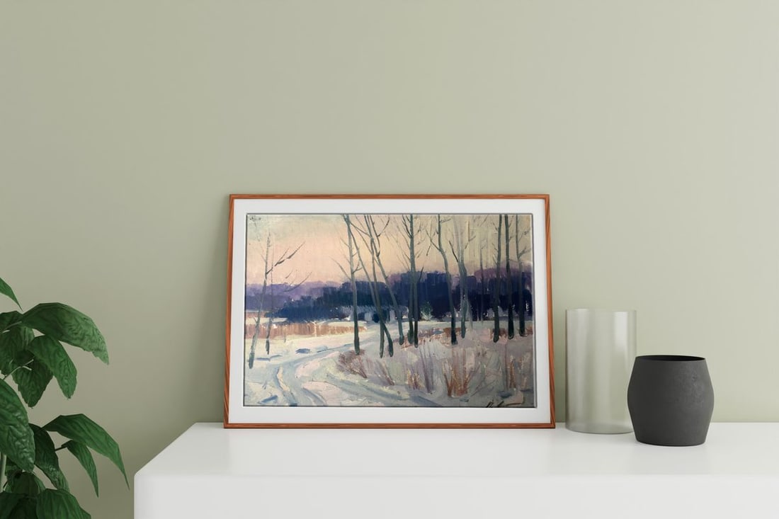 Oil painting Winter landscape Peter Tovpev - 3
