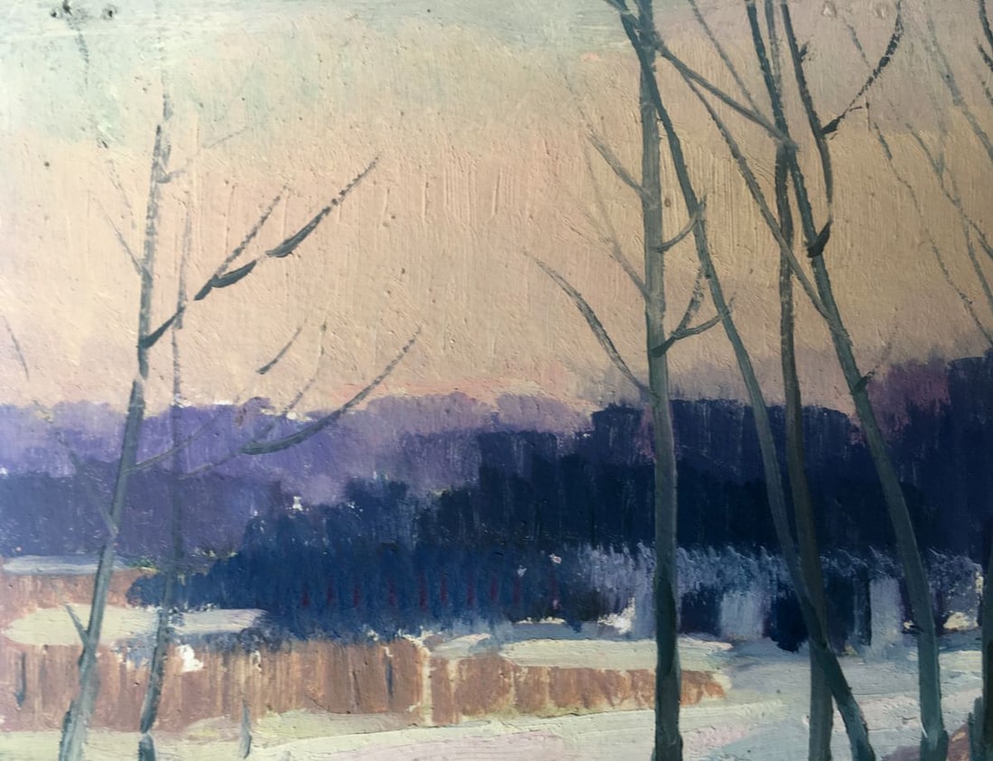 Oil painting Winter landscape Peter Tovpev - 4