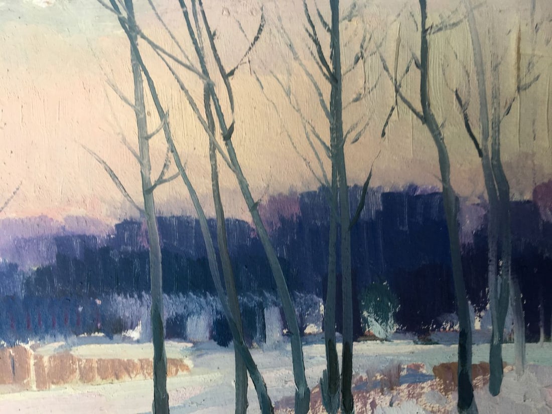 Oil painting Winter landscape Peter Tovpev - 5