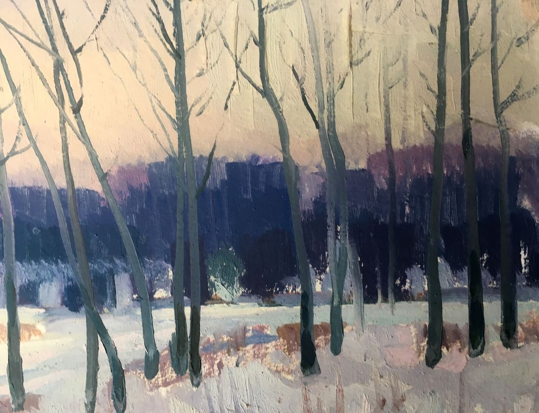 Oil painting Winter landscape Peter Tovpev - 6