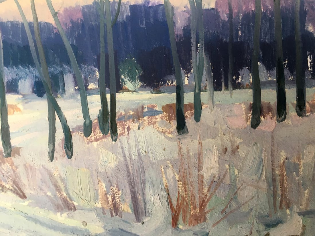 Oil painting Winter landscape Peter Tovpev - 7