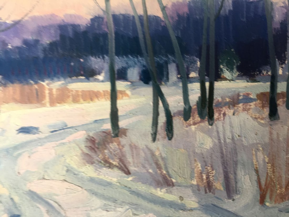 Oil painting Winter landscape Peter Tovpev - 8