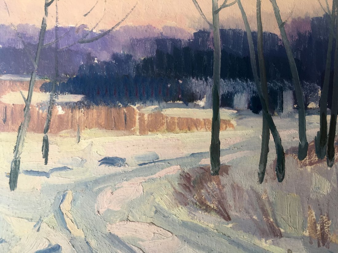 Oil painting Winter landscape Peter Tovpev - 9