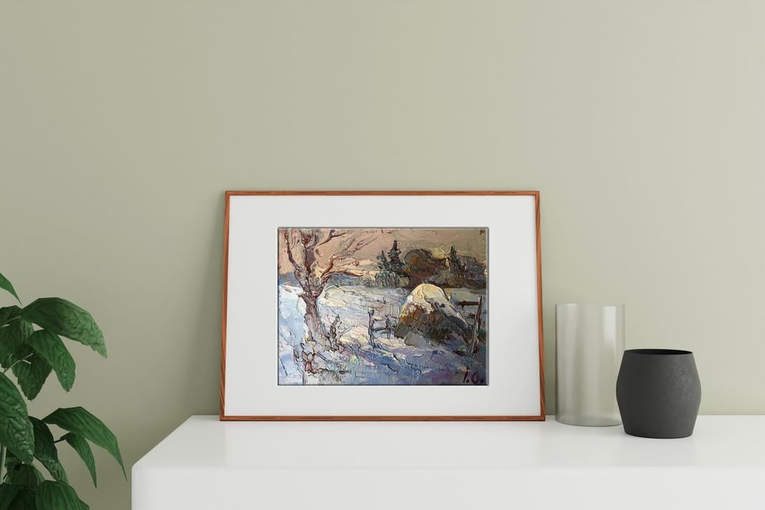 Oil painting Morning frosty dawn Kalenyuk Oksana - 3