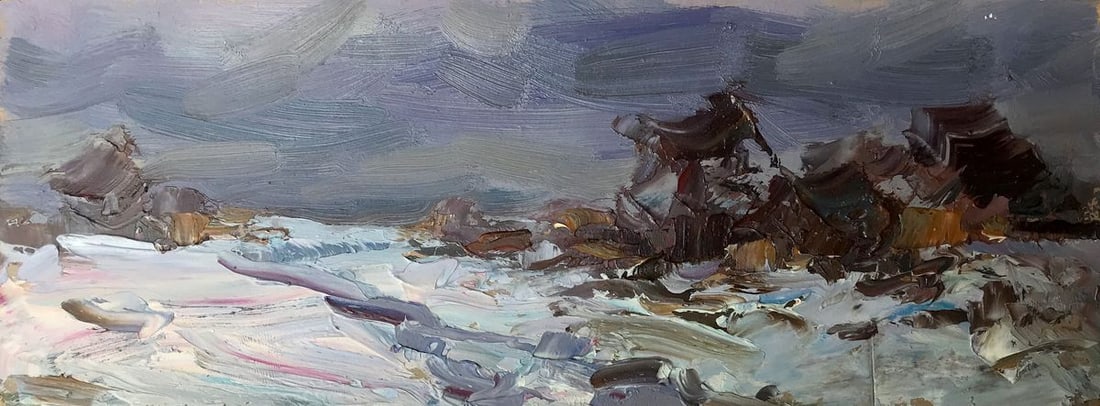 Oil painting Winter evening Alexander Nikolaevich Cherednichenko (1 of 12)