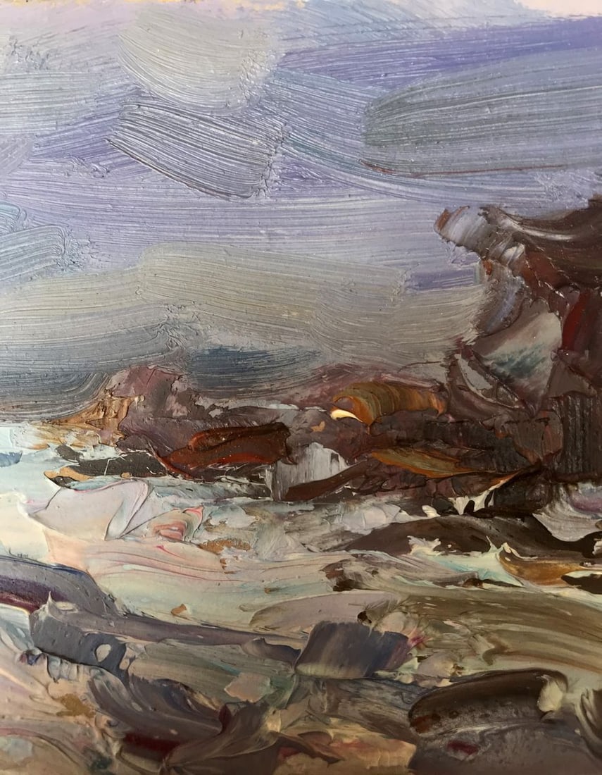 Oil painting Winter evening Alexander Nikolaevich Cherednichenko - 6