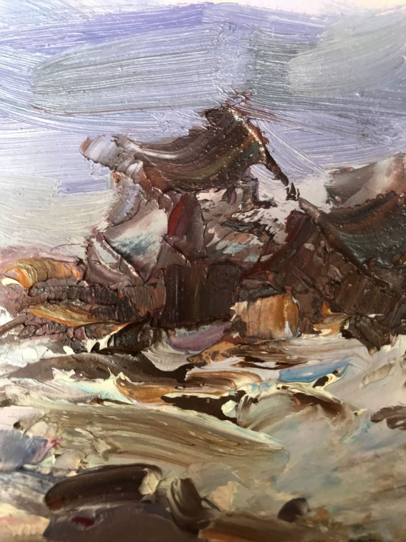 Oil painting Winter evening Alexander Nikolaevich Cherednichenko - 7