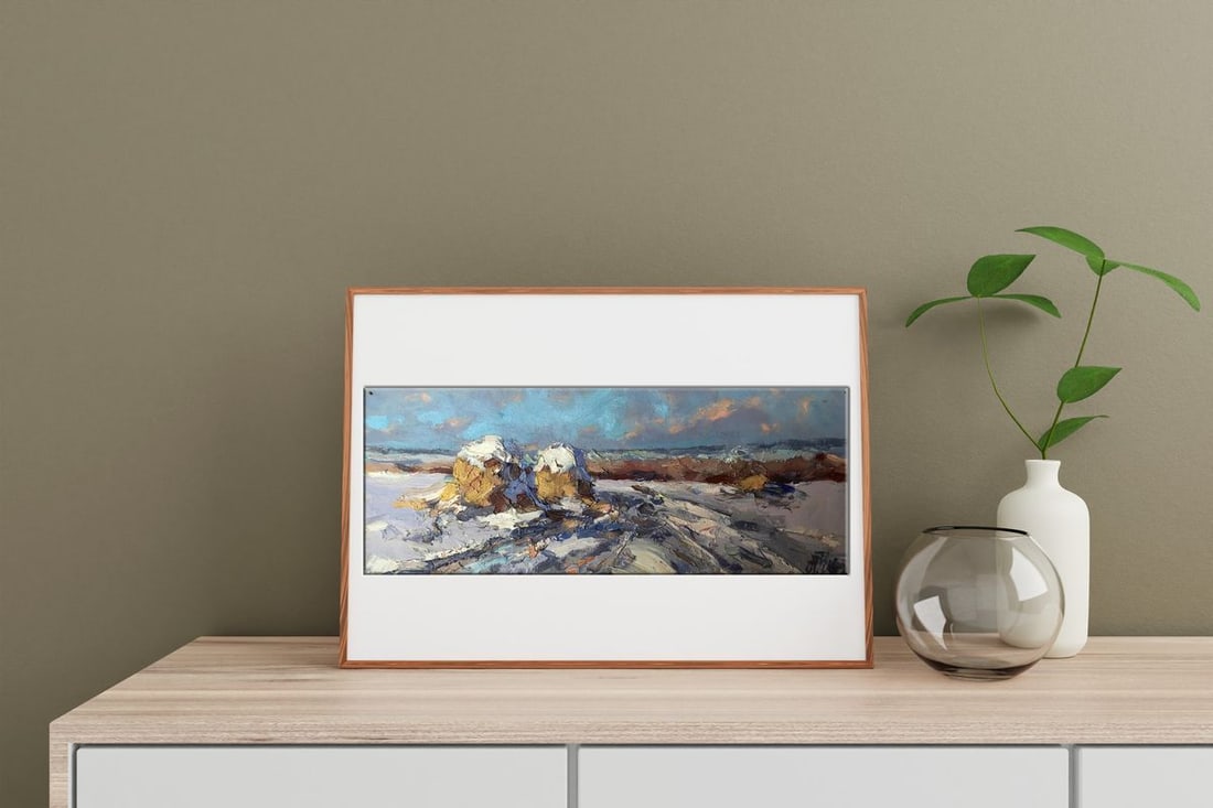 Oil painting Winter evening Alexander Nikolaevich Cherednichenko - 3