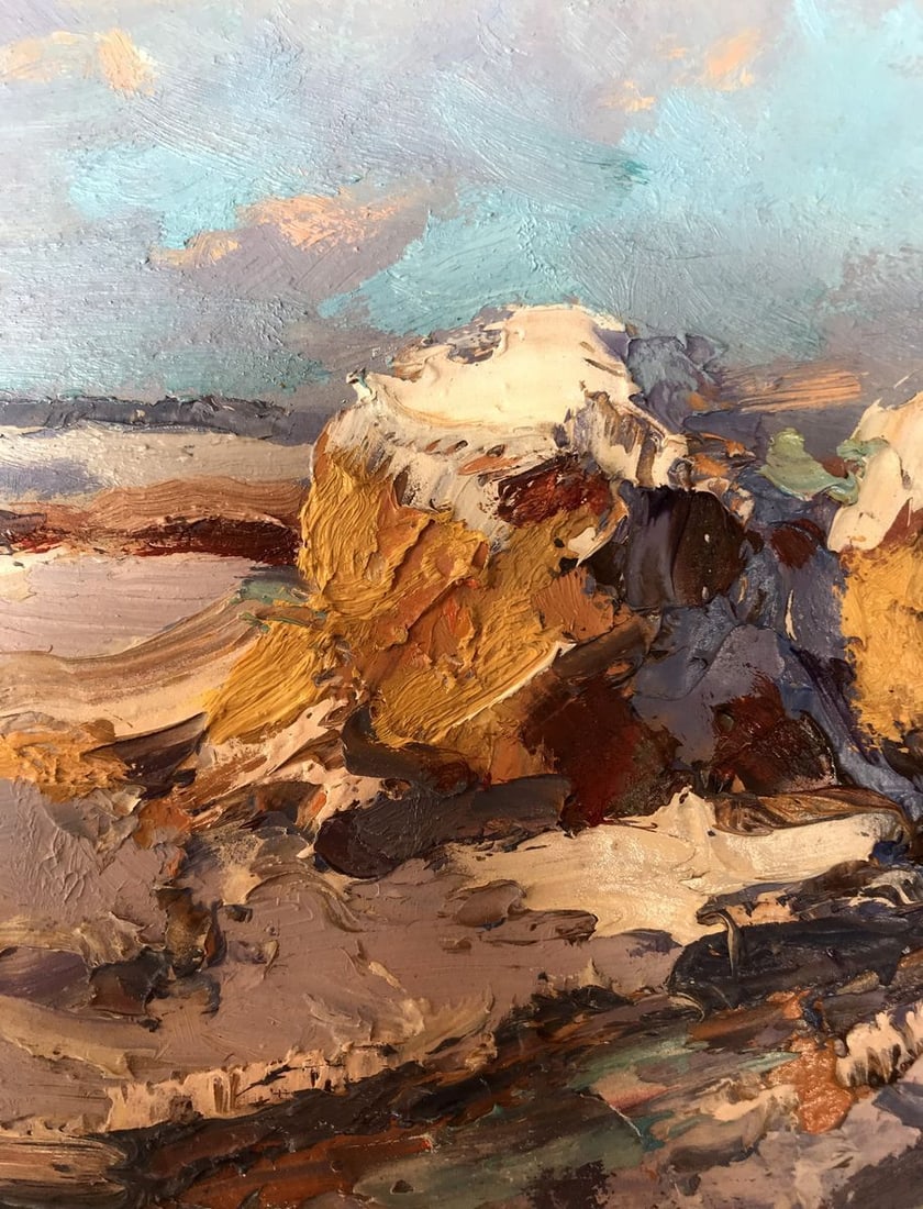 Oil painting Winter evening Alexander Nikolaevich Cherednichenko - 4