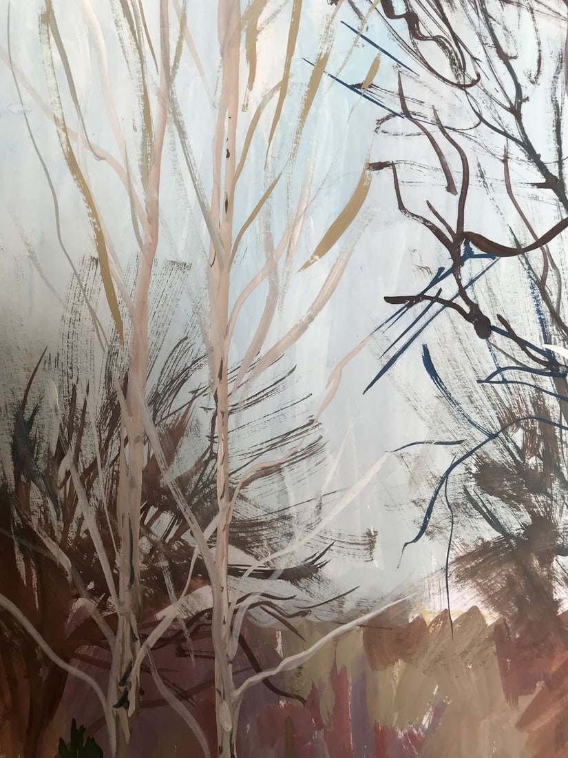 Gouache painting Winter Forest Unknown artist - 6