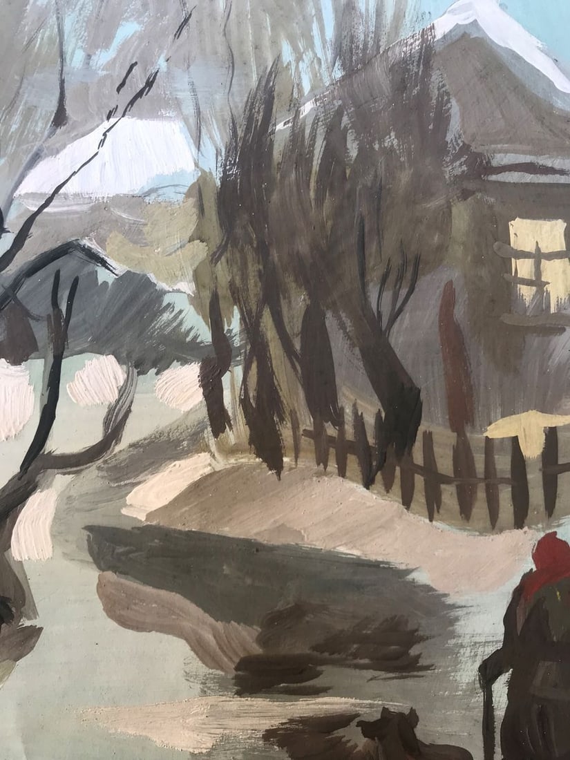 Oil painting Winter evening Alexander Arkadievich Litvinov - 10
