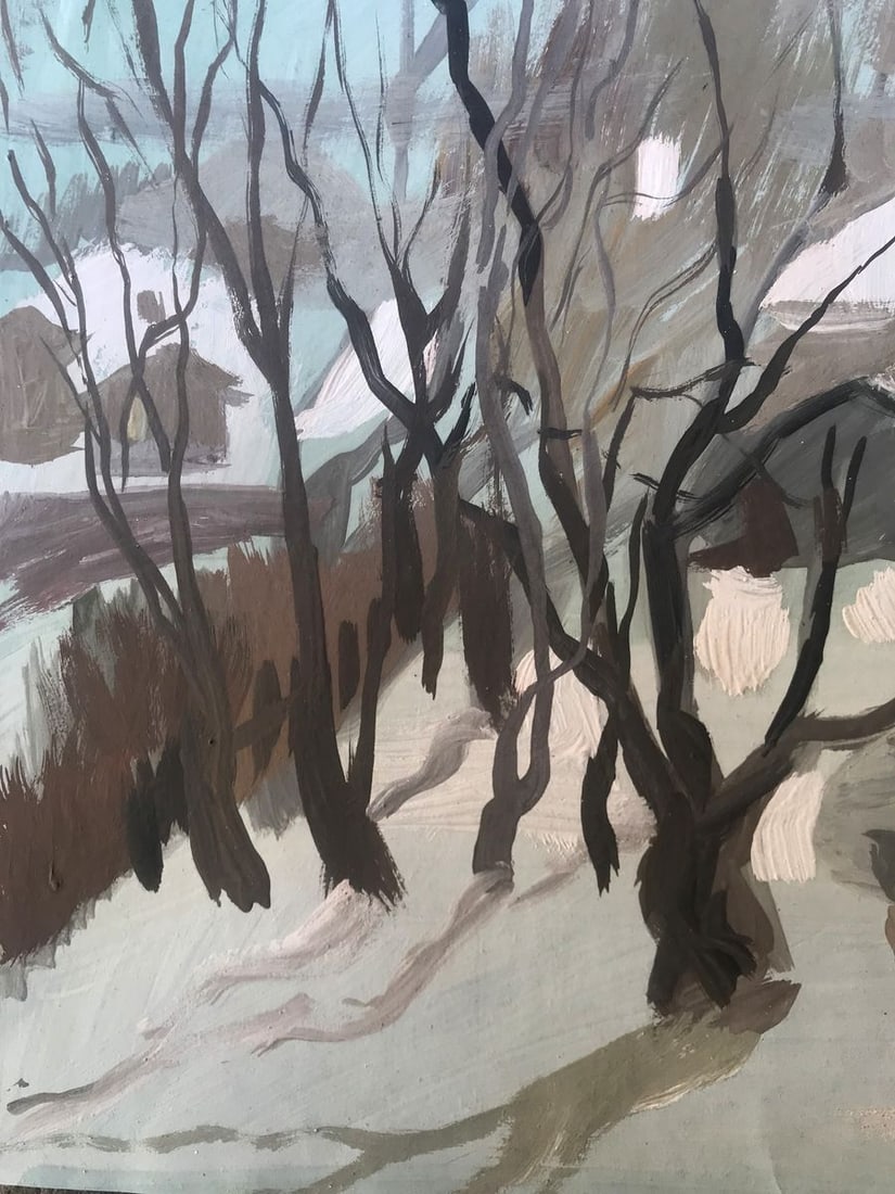 Oil painting Winter evening Alexander Arkadievich Litvinov - 5