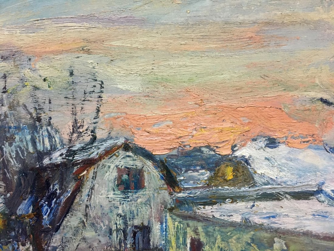 Oil painting Snowy street Gantman Moses Faybovich - 3