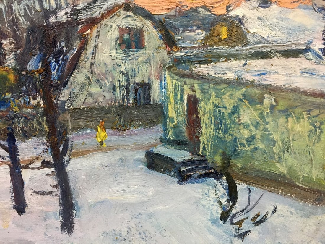 Oil painting Snowy street Gantman Moses Faybovich - 4