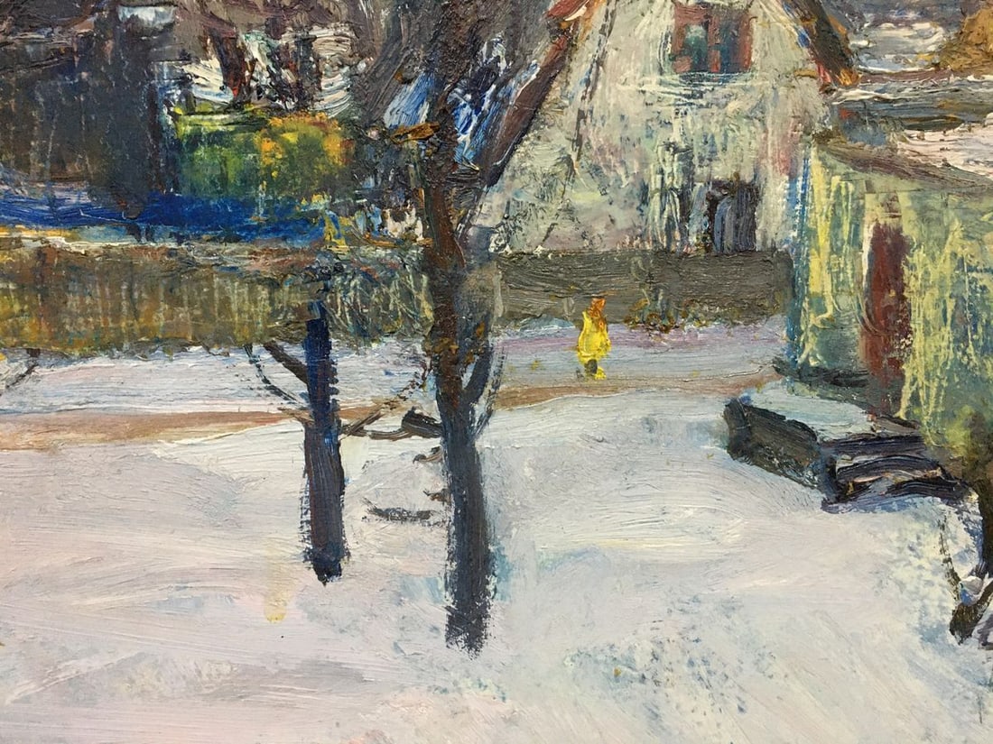 Oil painting Snowy street Gantman Moses Faybovich - 5