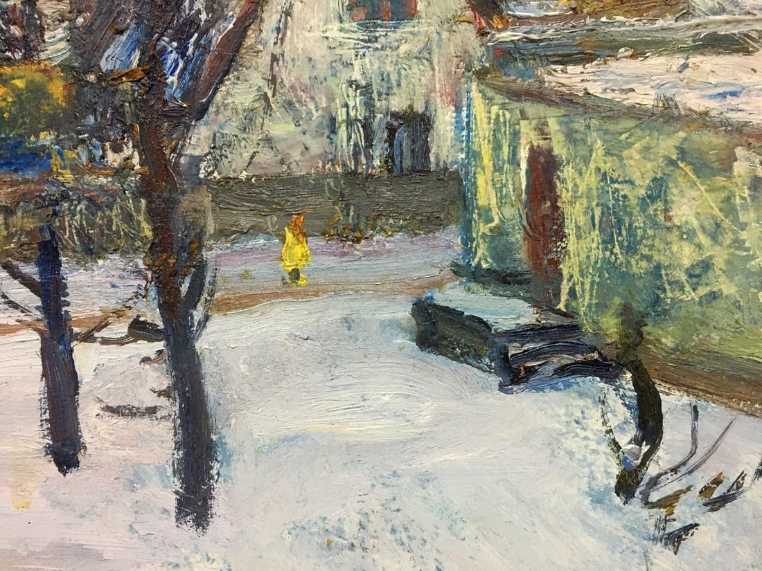 Oil painting Snowy street Gantman Moses Faybovich - 7