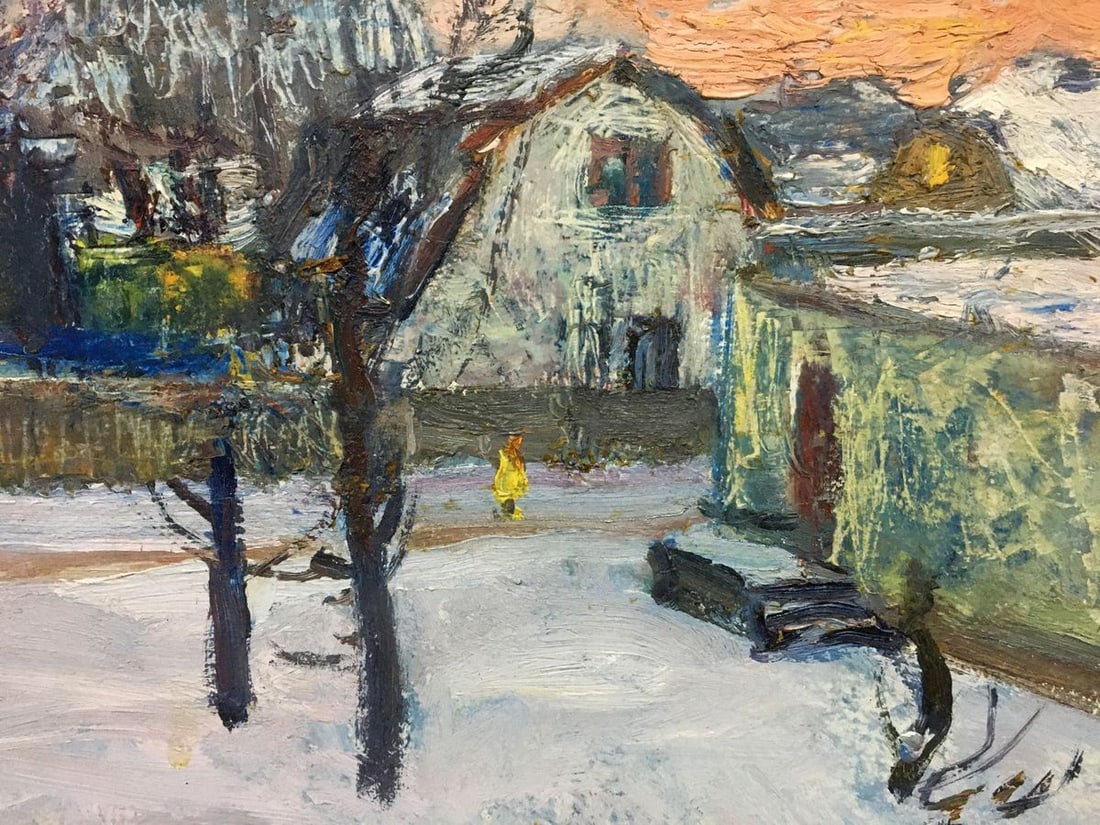 Oil painting Snowy street Gantman Moses Faybovich - 8