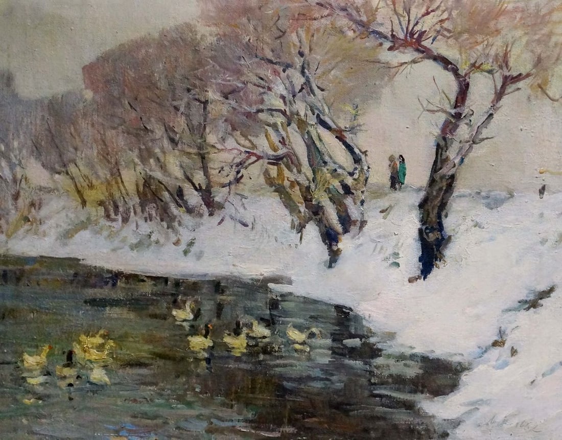 Oil painting On the lake Nikolai Petrovich Petrov - 2