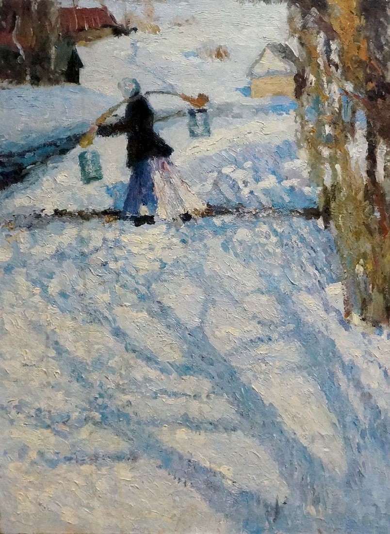 Oil painting Winter landscape (1 of 8)