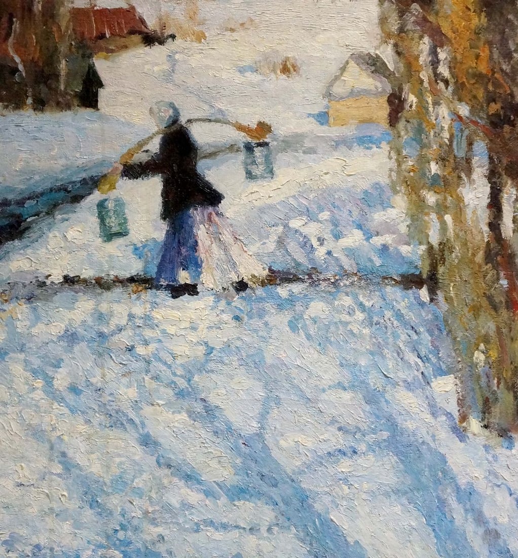 Oil painting Winter landscape - 2