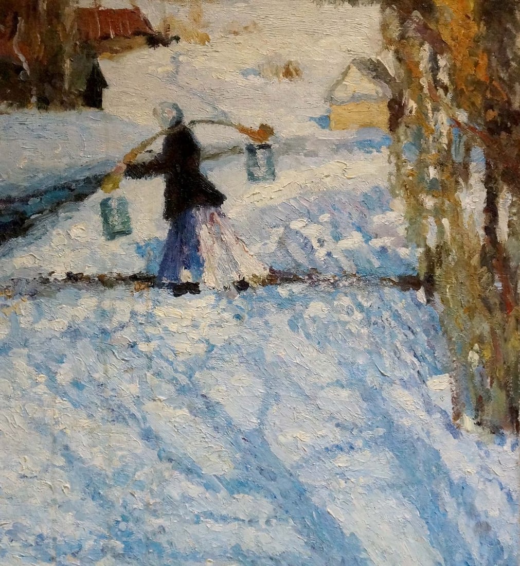 Oil painting Winter landscape - 4