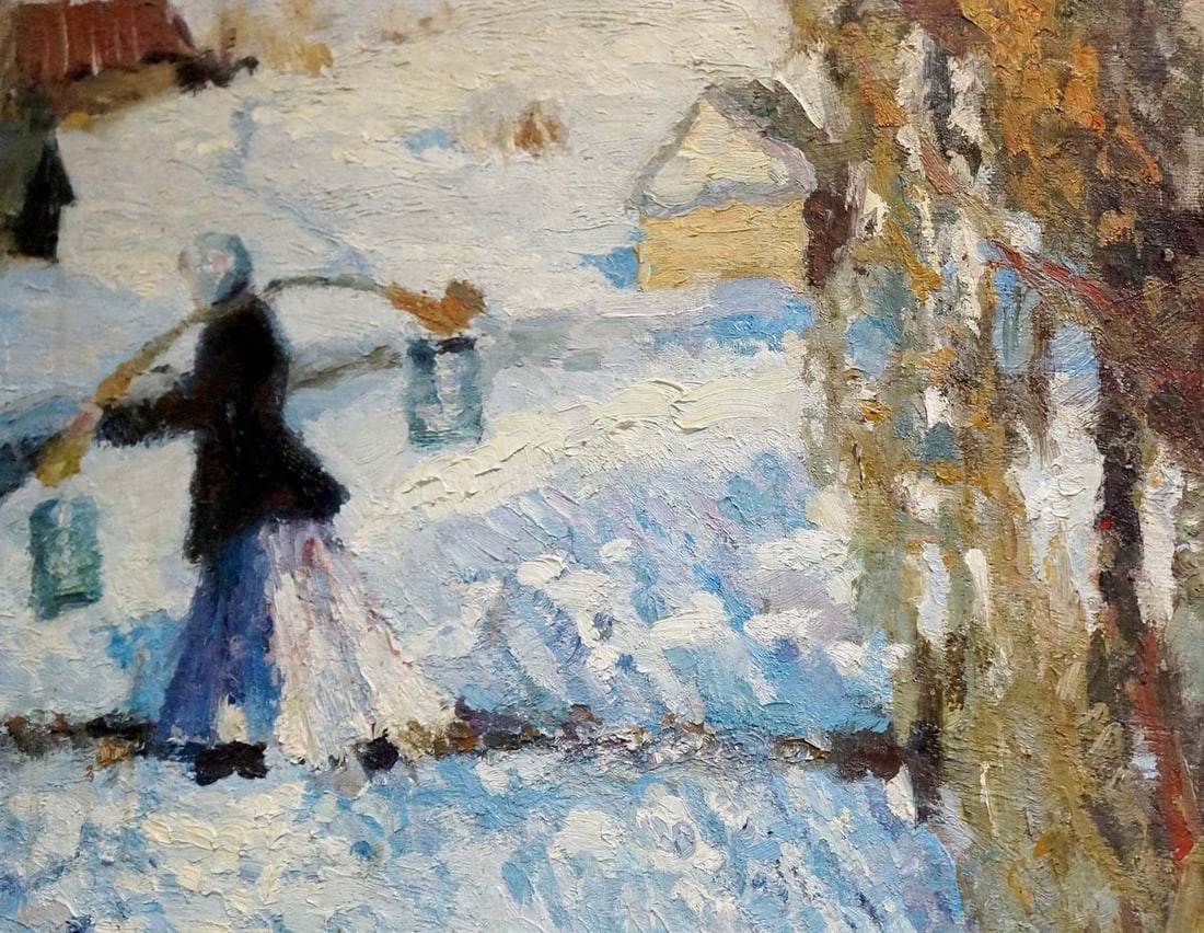 Oil painting Winter landscape - 8