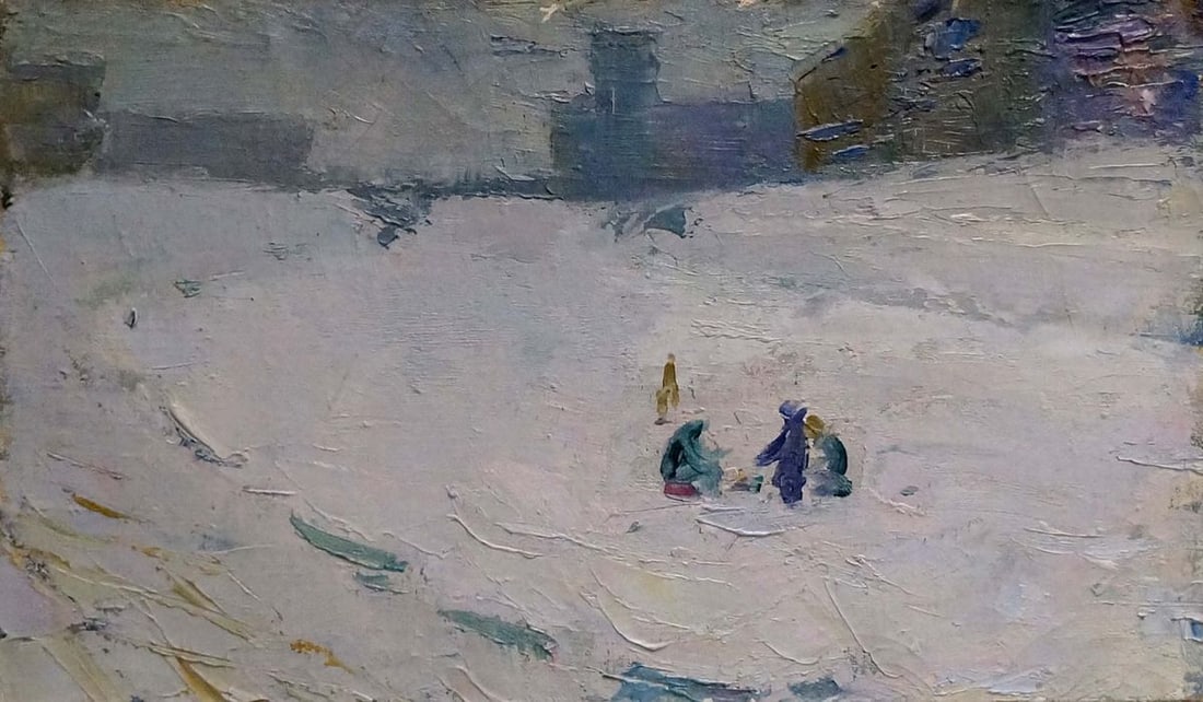 Oil painting Children walk Nikolai Petrovich Petrov (1 of 9)