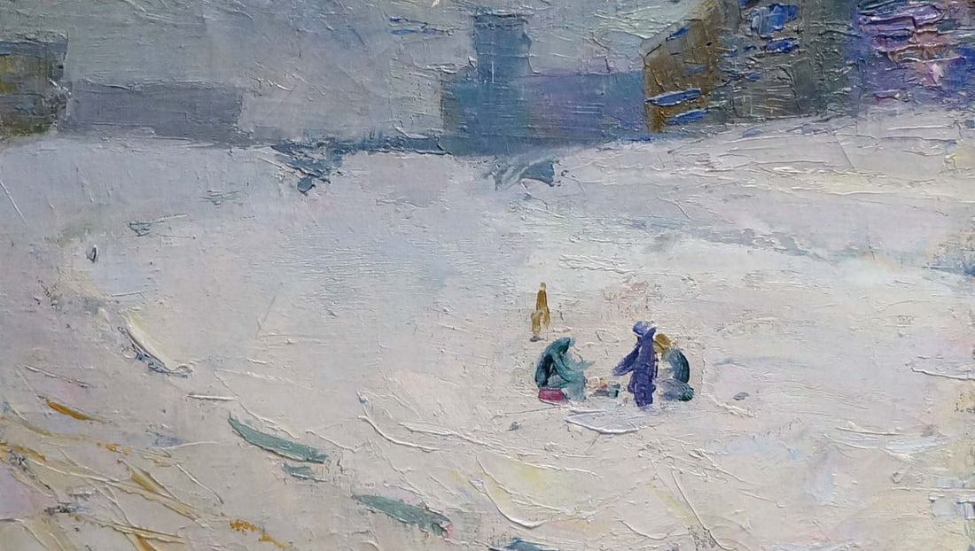 Oil painting Children walk Nikolai Petrovich Petrov - 2