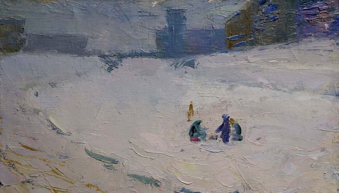 Oil painting Children walk Nikolai Petrovich Petrov - 3