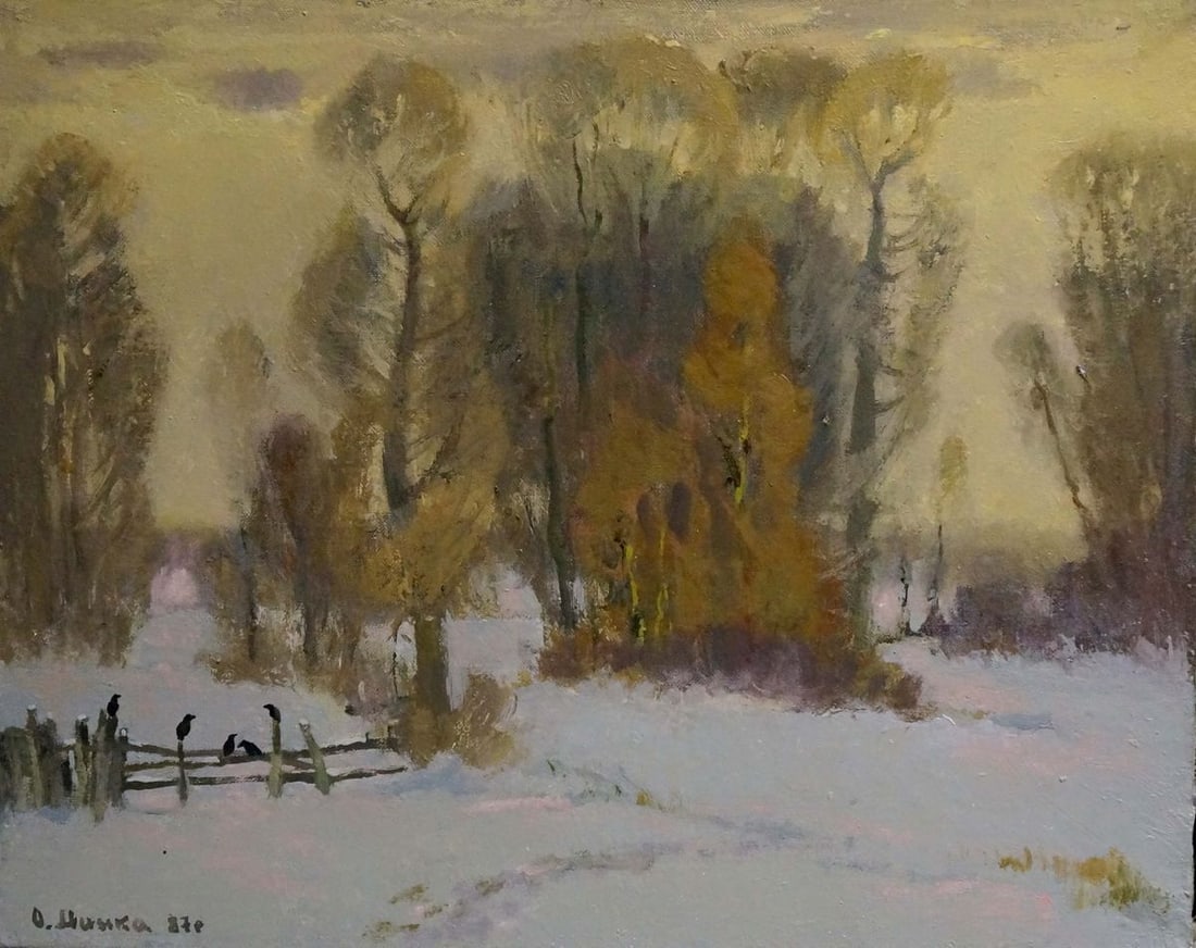Oil painting Winter landscape Mynka Alexander Fedorovich - 2