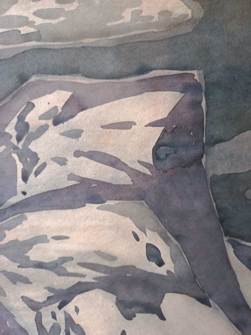 Watercolor painting Gloomy Mountains Vyacheslav Karelin - 3