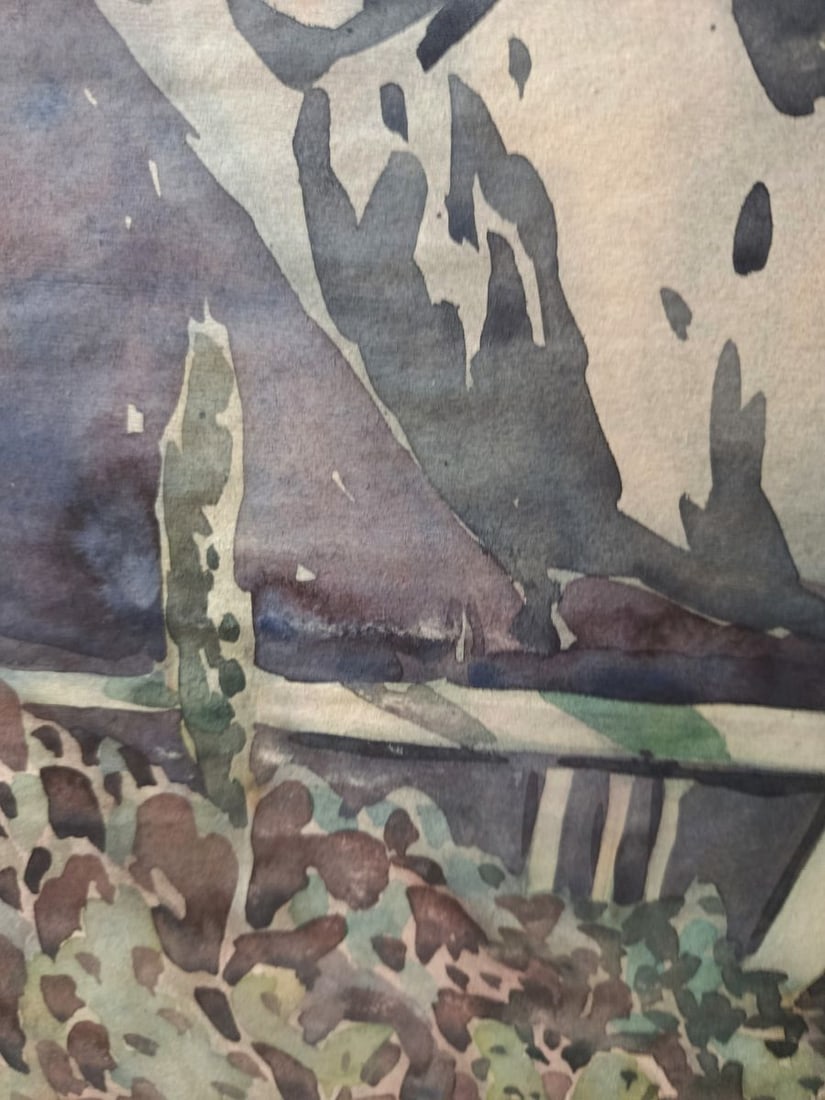 Watercolor painting Gloomy Mountains Vyacheslav Karelin - 5