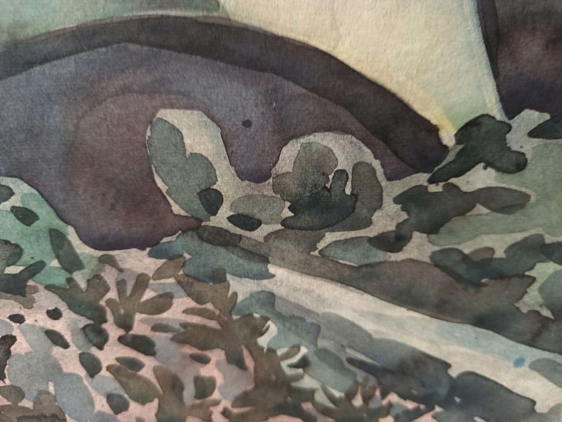 Watercolor painting Gloomy Mountains Vyacheslav Karelin - 7