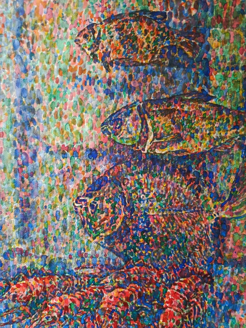 Watercolor painting Brightly colored fish Georgy Verbitsky - 2