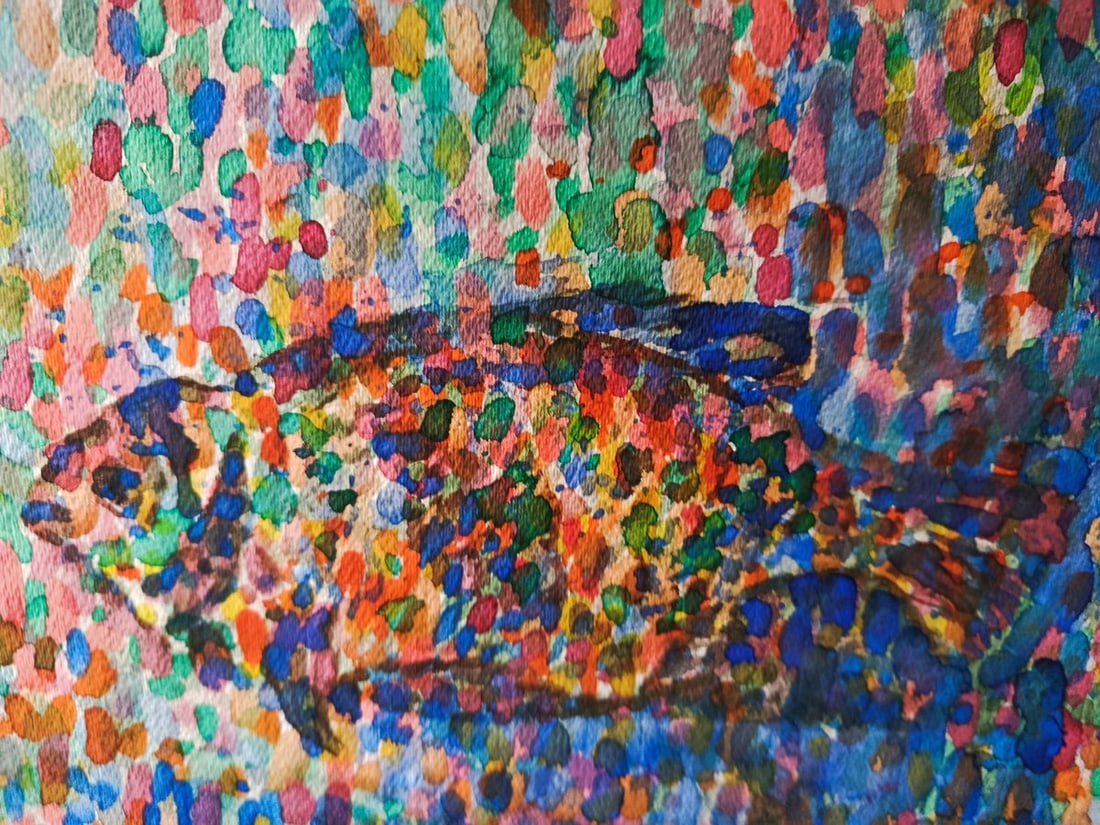 Watercolor painting Brightly colored fish Georgy Verbitsky - 4