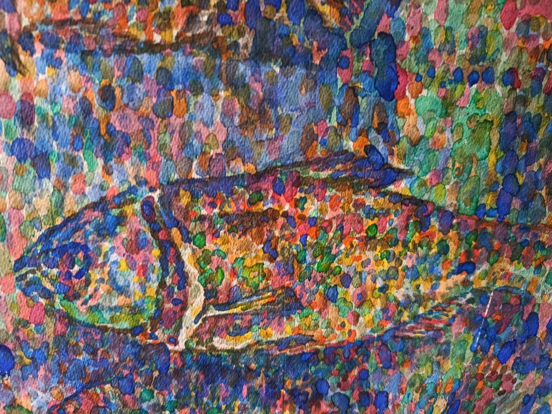 Watercolor painting Brightly colored fish Georgy Verbitsky - 5