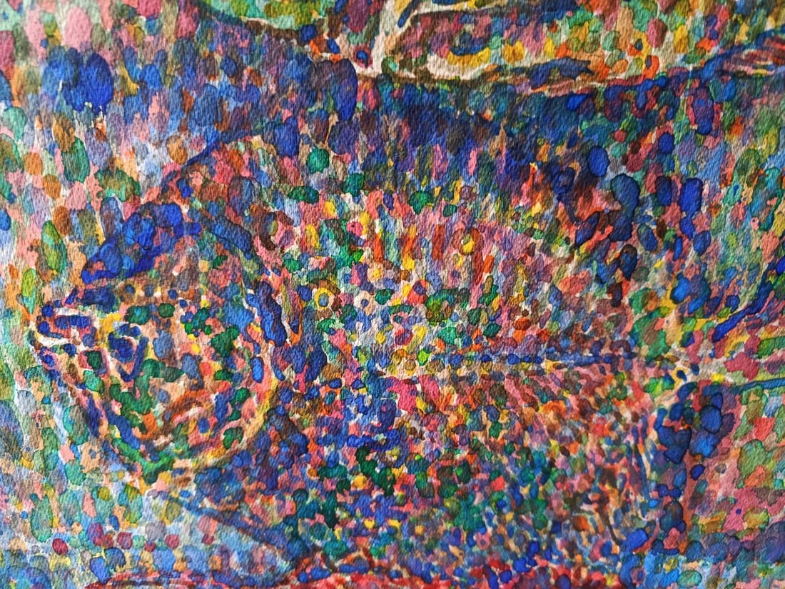 Watercolor painting Brightly colored fish Georgy Verbitsky - 6